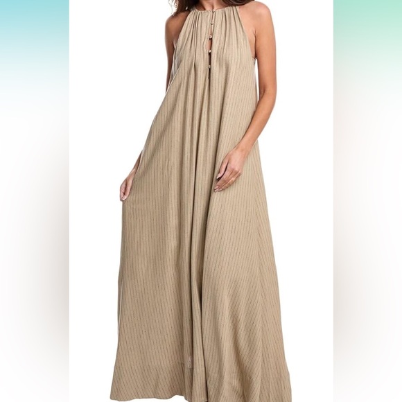 WeWoreWhat Dresses & Skirts - WeWoreWhat Tan Sleeveless Halter Maxi Dress